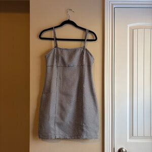 MINKPINK Black and White Houndstooth Mini Dress